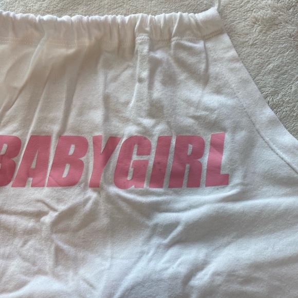Pink & White Baby Girl Halter Top Crop Top - Picture 4 of 11